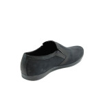 Черни анатомични ежедневни мъжки обувки, естествен набук - елегантни обувки за пролетта и лятото N 10009959