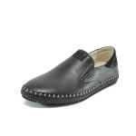 Черни ортопедични мъжки обувки, естествена кожа - всекидневни обувки за пролетта и лятото N 100010041