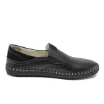 Черни ортопедични мъжки обувки, естествена кожа - всекидневни обувки за пролетта и лятото N 100010041