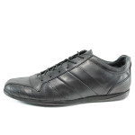 Черни мъжки спортни обувки, естествена кожа - всекидневни обувки за пролетта и есента N 100010206