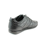Черни мъжки спортни обувки, естествена кожа - всекидневни обувки за пролетта и есента N 100010206