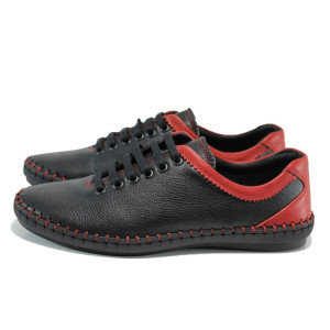 Черни анатомични мъжки обувки, естествена кожа - всекидневни обувки за пролетта и лятото N 100010418