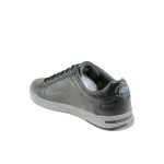 Черни мъжки спортни обувки, здрава еко-кожа - всекидневни обувки за пролетта и лятото N 100010420