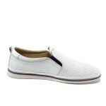 Бели анатомични мъжки обувки, естествена кожа - ежедневни обувки за пролетта и лятото N 100010468