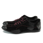 Черни мъжки обувки, естествен набук - всекидневни обувки за целогодишно ползване N 100010643