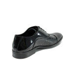 Черни мъжки обувки, лачена естествена кожа - елегантни обувки за целогодишно ползване N 100010649