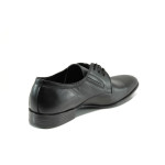 Черни анатомични мъжки обувки, естествена кожа - елегантни обувки за целогодишно ползване N 100010646