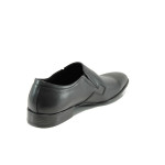 Черни анатомични мъжки обувки, естествена кожа - елегантни обувки за целогодишно ползване N 100010645