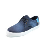 Сини мъжки обувки, текстилна материя - всекидневни обувки за пролетта и лятото N 100010797