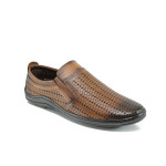 Кафяви анатомични мъжки обувки, естествена кожа - всекидневни обувки за пролетта и лятото N 100010812