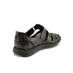 Кафяви ортопедични мъжки сандали, естествена кожа - всекидневни обувки за лятото N 100010919