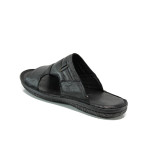 Черни ортопедични мъжки чехли, естествена кожа - всекидневни обувки за лятото N 100010921