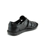 Черни ортопедични мъжки сандали, естествена кожа - всекидневни обувки за лятото N 100010922