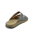 Черни ортопедични мъжки чехли, естествена кожа - ежедневни обувки за лятото N 100011043