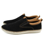 Черни мъжки обувки, естествен велур - всекидневни обувки за есента и зимата N 100011177