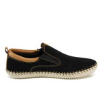 Черни мъжки обувки, естествен велур - всекидневни обувки за есента и зимата N 100011177