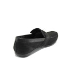 Черни мъжки обувки, естествен набук - всекидневни обувки за есента и зимата N 100011178