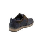 Сини анатомични мъжки обувки, естествена кожа - всекидневни обувки за есента и зимата N 100011313
