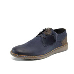Сини анатомични мъжки обувки, естествена кожа - всекидневни обувки за есента и зимата N 100011312