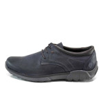 Сини анатомични мъжки обувки, естествена кожа - всекидневни обувки за есента и зимата N 100011308