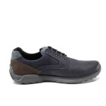 Сини мъжки обувки, естествена кожа - всекидневни обувки за есента и зимата N 100011314