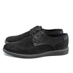 Черни анатомични мъжки обувки, естествена кожа - всекидневни обувки за есента и зимата N 100011310