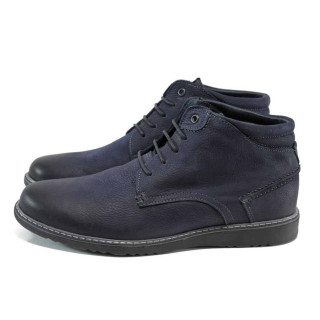 Черни мъжки боти, естествена кожа - всекидневни обувки за есента и зимата N 100011367