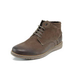Кафяви мъжки боти, естествена кожа - всекидневни обувки за есента и зимата N 100011365
