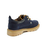 Сини анатомични мъжки обувки, естествен набук - всекидневни обувки за есента и зимата N 100011570