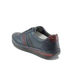 Сини анатомични мъжки спортни обувки, естествена кожа - всекидневни обувки за пролетта и есента N 100011600