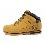 Бежови мъжки боти, здрава еко-кожа - всекидневни обувки за есента и зимата N 100011659