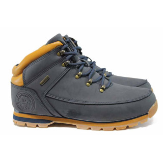 Сини мъжки боти, здрава еко-кожа - всекидневни обувки за есента и зимата N 100011660