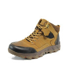 Кафяви мъжки боти, естествена кожа - всекидневни обувки за есента и зимата N 100011655