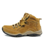 Кафяви мъжки боти, естествена кожа - всекидневни обувки за есента и зимата N 100011658