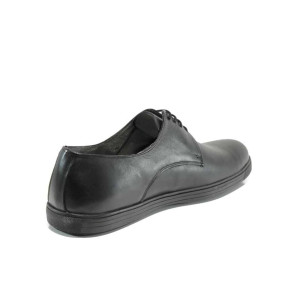 Черни анатомични мъжки обувки, естествена кожа - ежедневни обувки за есента и зимата N 100011690