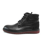 Черни анатомични мъжки боти, естествена кожа - ежедневни обувки за есента и зимата N 100011738