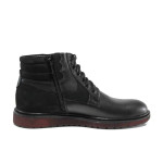 Черни анатомични мъжки боти, естествена кожа - ежедневни обувки за есента и зимата N 100011738