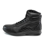 Черни ортопедични мъжки боти, естествена кожа - всекидневни обувки за есента и зимата N 100011872