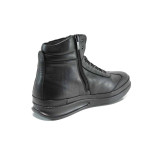 Черни ортопедични мъжки боти, естествена кожа - всекидневни обувки за есента и зимата N 100011872
