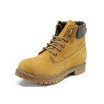 Бежови мъжки боти, естествена кожа - ежедневни обувки за есента и зимата N 10009711