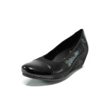 Черни дамски обувки с платформа, естествена кожа - всекидневни обувки за пролетта и лятото N 10009830
