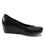 Черни дамски обувки с платформа, естествена кожа - всекидневни обувки за пролетта и лятото N 10009830