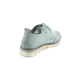 Светлосини дамски обувки с равна подметка,  с мемори пяна, естествена кожа - всекидневни обувки за пролетта и лятото N 10009833