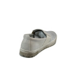 Сиви дамски обувки с равна подметка, здрава еко-кожа - всекидневни обувки за пролетта и лятото N 10009838