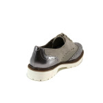 Бежови дамски обувки с равна подметка, здрава еко-кожа - всекидневни обувки за пролетта и лятото N 10009840