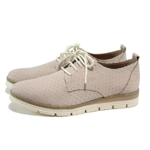 Розови дамски обувки с равна подметка, с мемори пяна, естествена кожа - всекидневни обувки за пролетта и лятото N 10009860