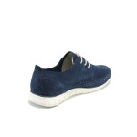Сини дамски обувки с равна подметка,  с мемори пяна, естествен набук - всекидневни обувки за пролетта и лятото N 10009872