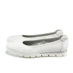 Бели анатомични дамски обувки с равна подметка, естествена кожа - всекидневни обувки за пролетта и лятото N 10009880