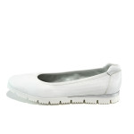 Бели анатомични дамски обувки с равна подметка, естествена кожа - всекидневни обувки за пролетта и лятото N 10009880