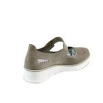 Бежови дамски обувки с равна подметка, здрава еко-кожа - всекидневни обувки за пролетта и лятото N 10009901